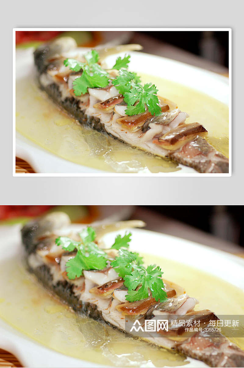 白汁鱼完鱼咸鲜味两联菜谱菜单新品菜摄影图素材