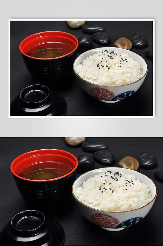 例汤黑芝麻蒸米饭高清图片