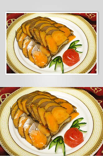 鲜香美味蛋黄鸭卷美食摄影图片