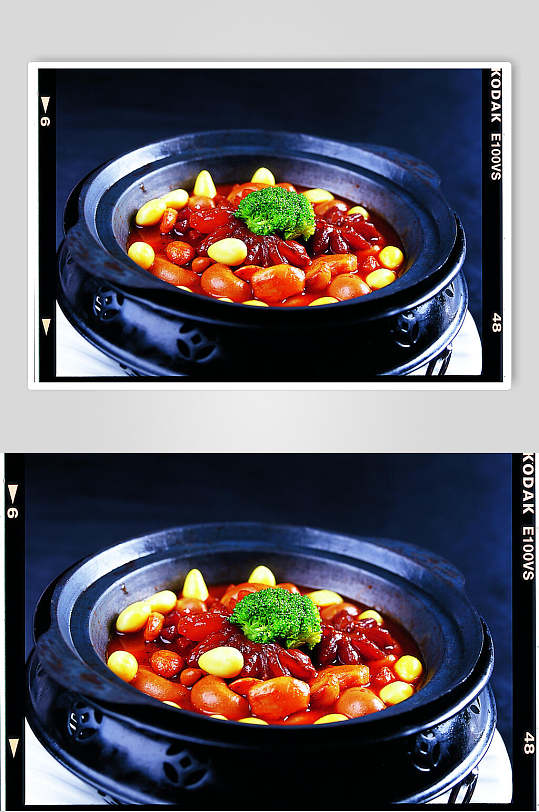 砂锅吉祥三宝美食图片