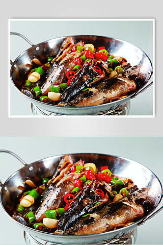 干锅黄骨鱼美食食品图片