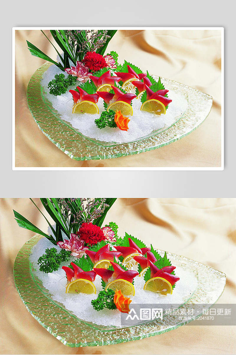 冰镇北极贝刺身美食食物图片素材