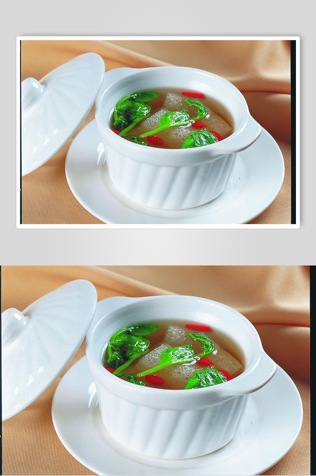 豆苗竹笙汤美食图片素材