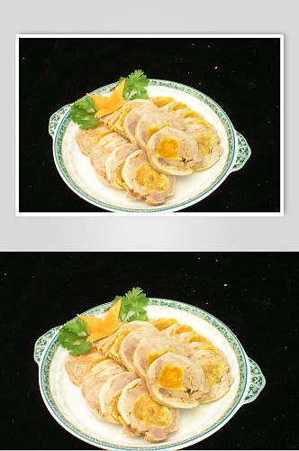 特色蛋黄鸭卷美食摄影图片