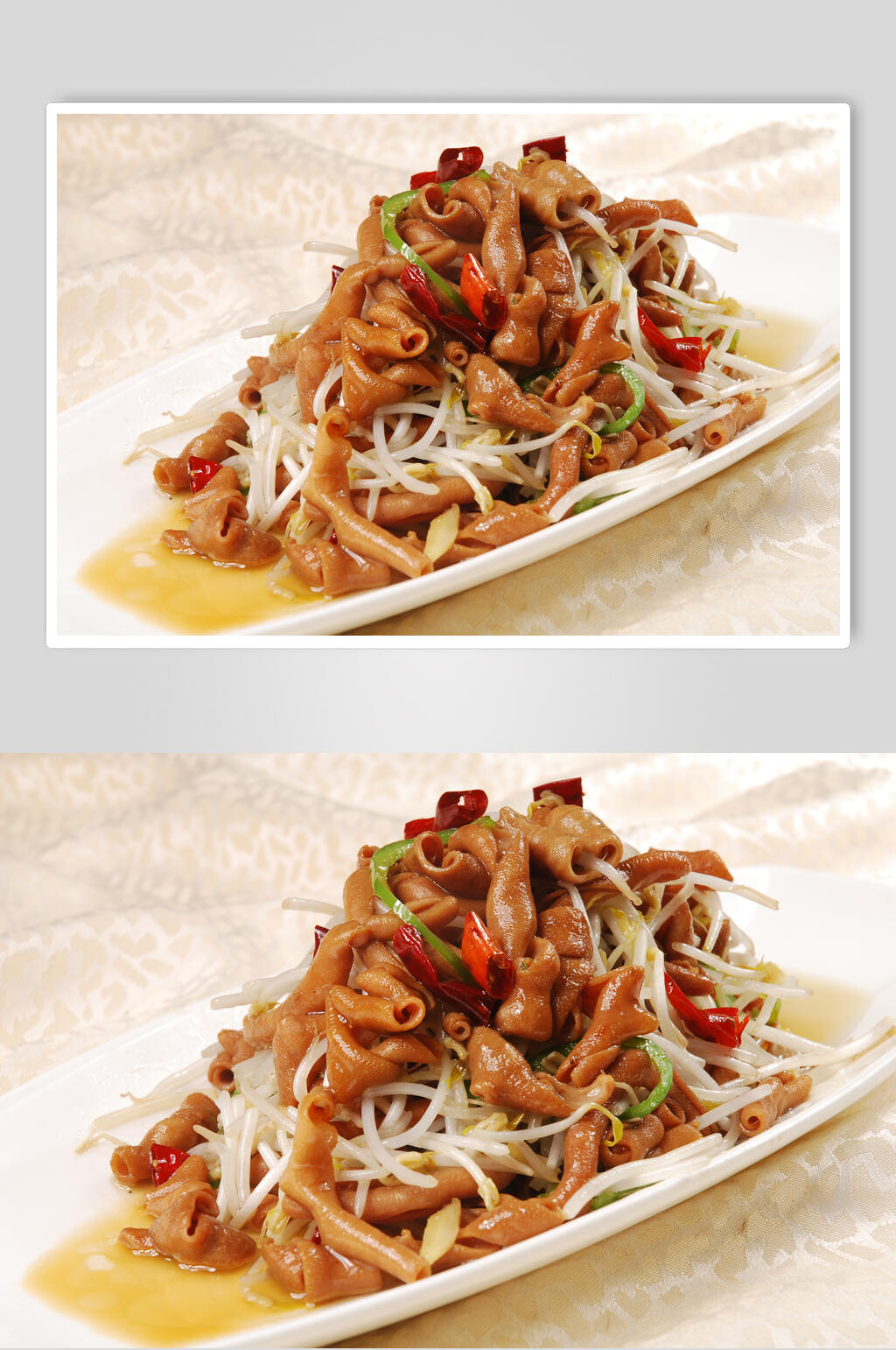 银芽炒鸭肠美食图片素材