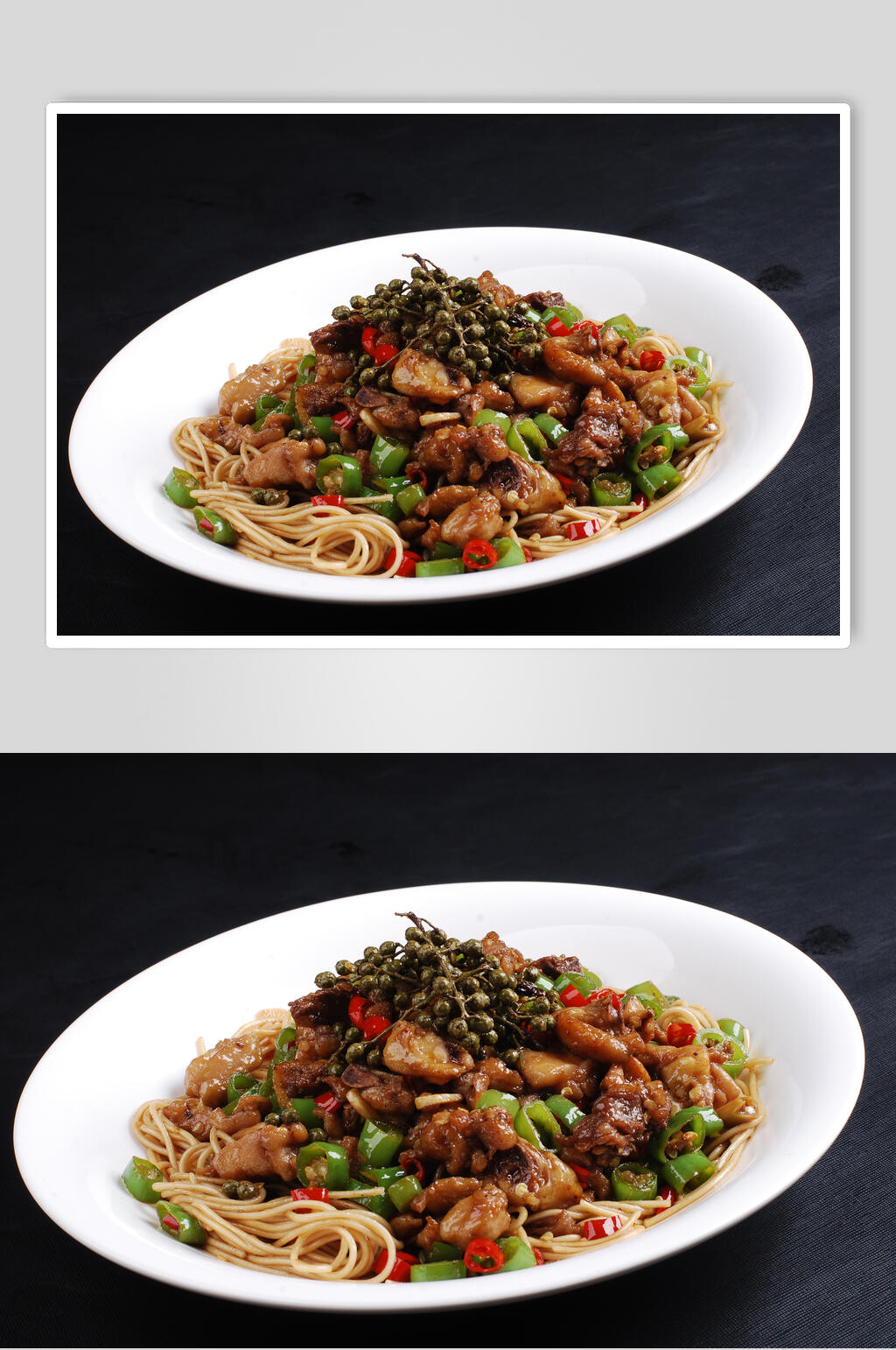 双椒鸡捞面美食摄影图片素材