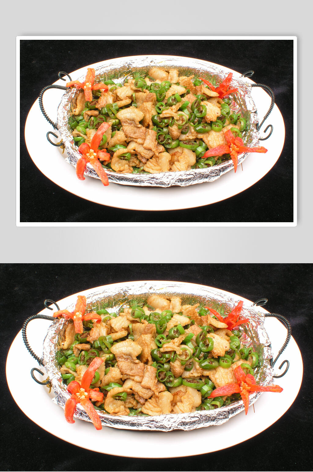 辣椒圈炒肉高清图片素材