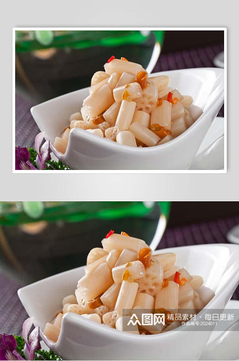 新鲜泡椒藕带美食摄影图片素材