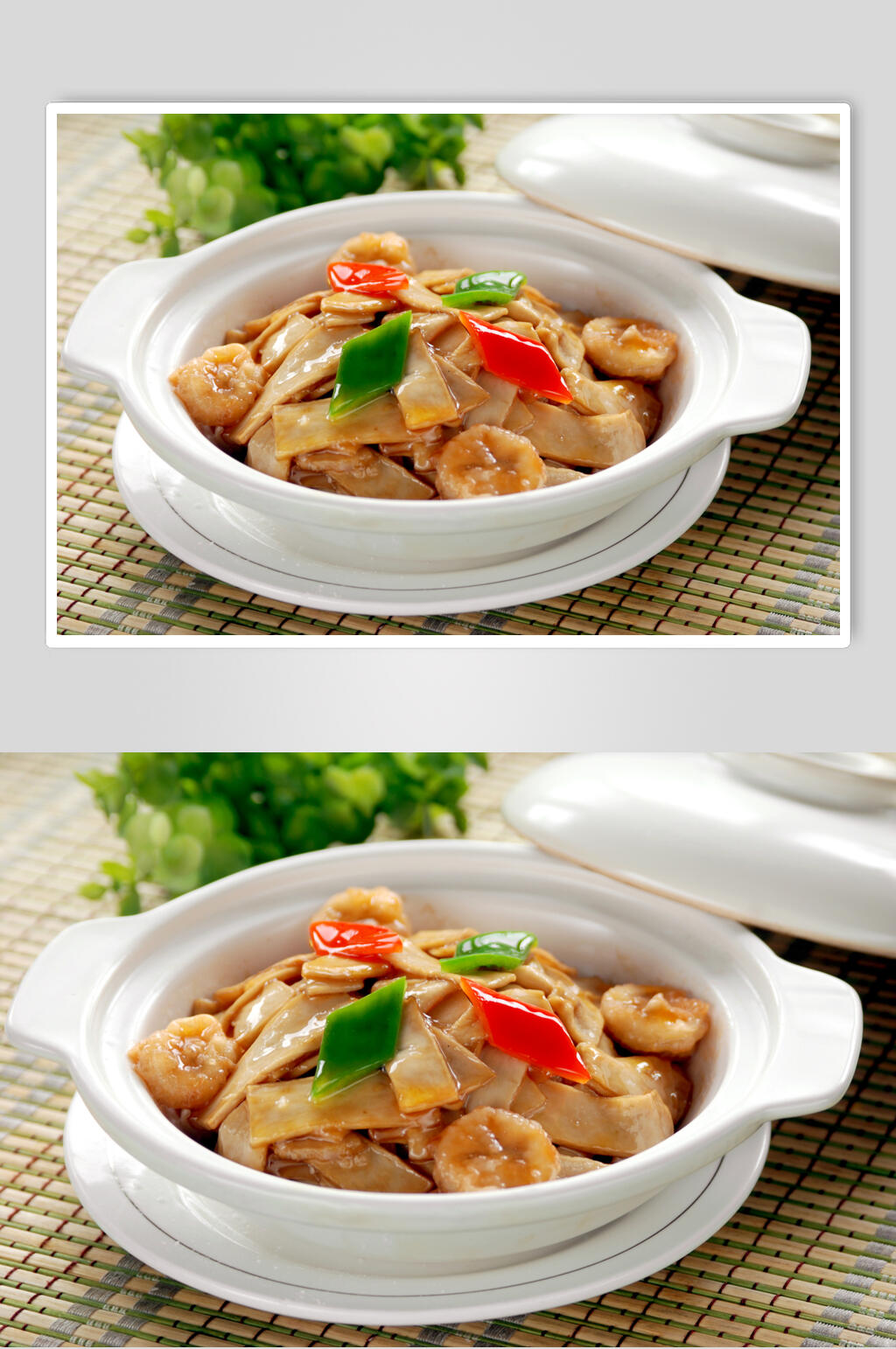 潮式杏鲍菇餐饮实拍图片素材