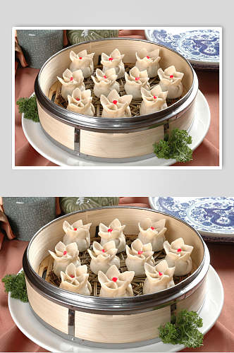 特色小笼蒸饺美食食物图片