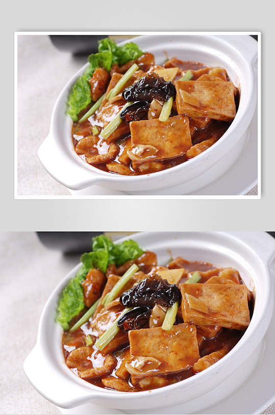 煲家常豆腐煲美食图片