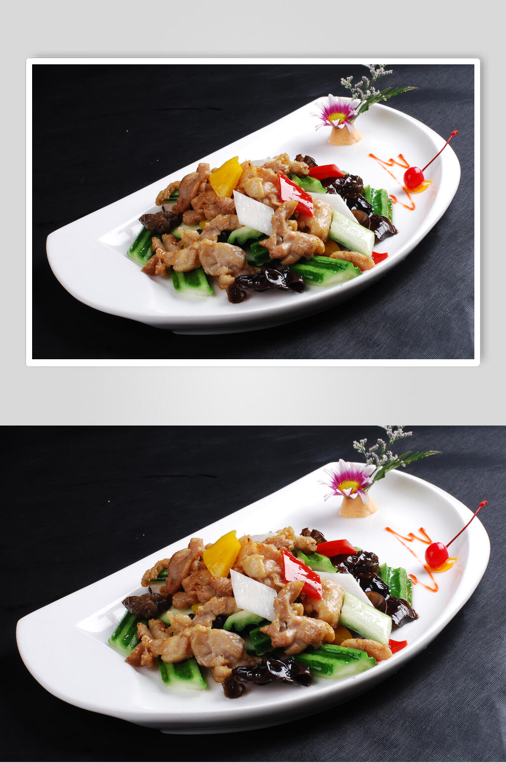 云胜山药炒鸡美食摄影图片素材