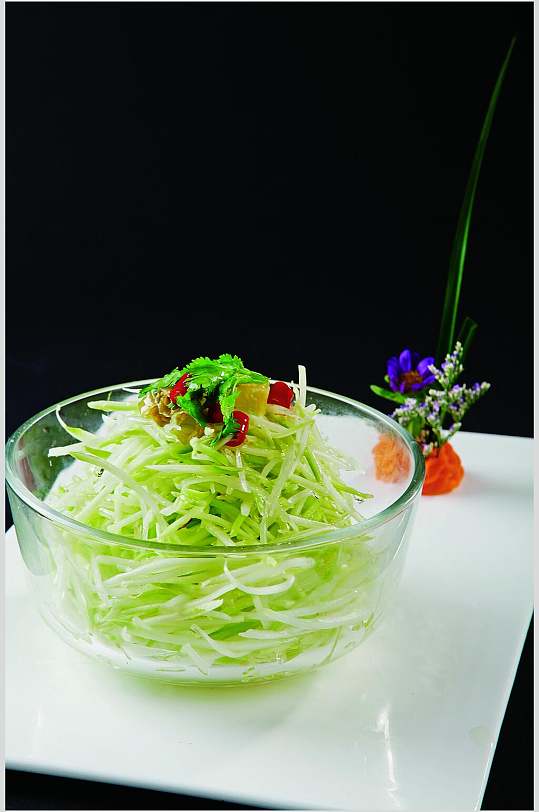 醋泡西葫芦丝美食食物图片