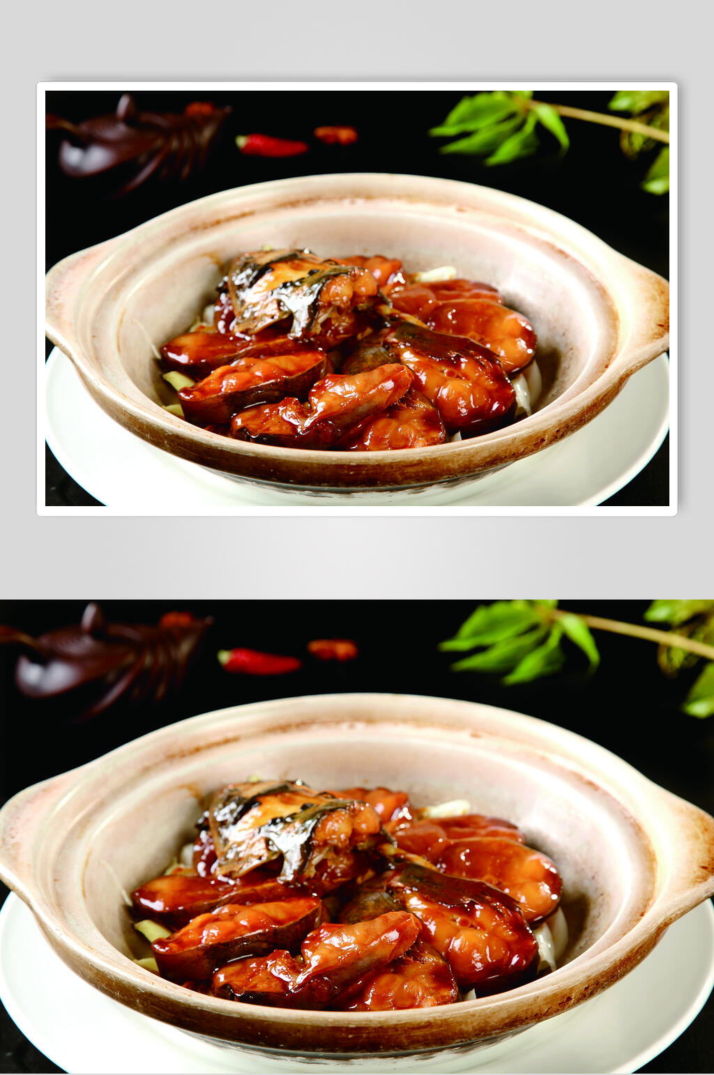 生焗回头鱼美食食物图片素材