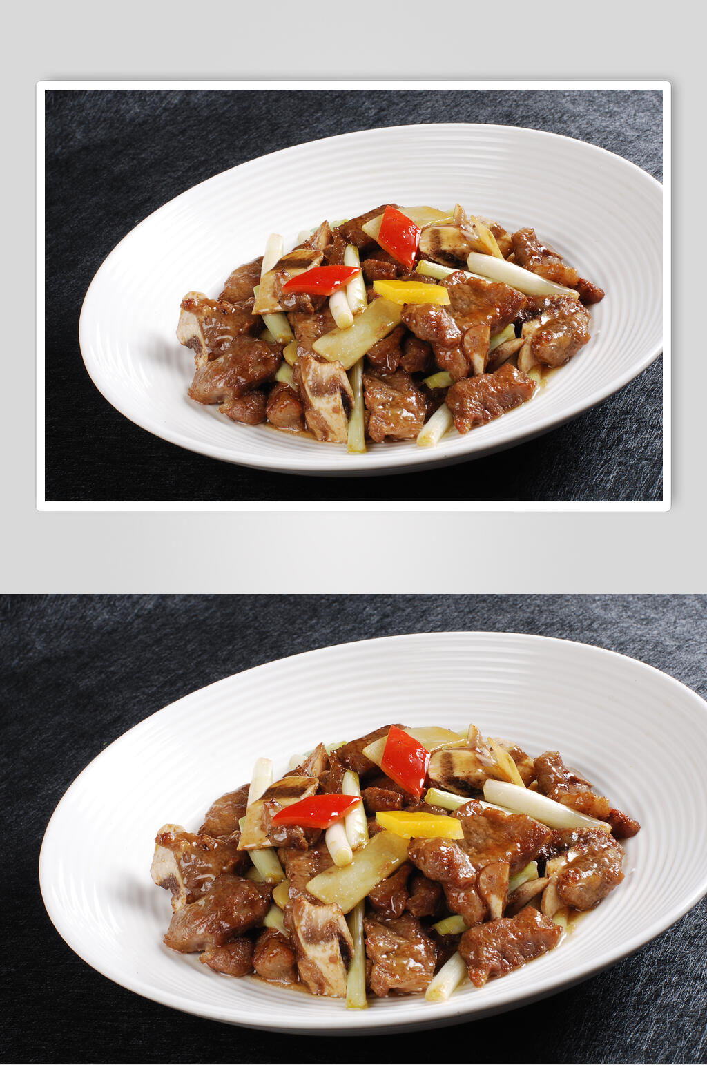 香浓姜葱炒牛仔骨美食图片素材