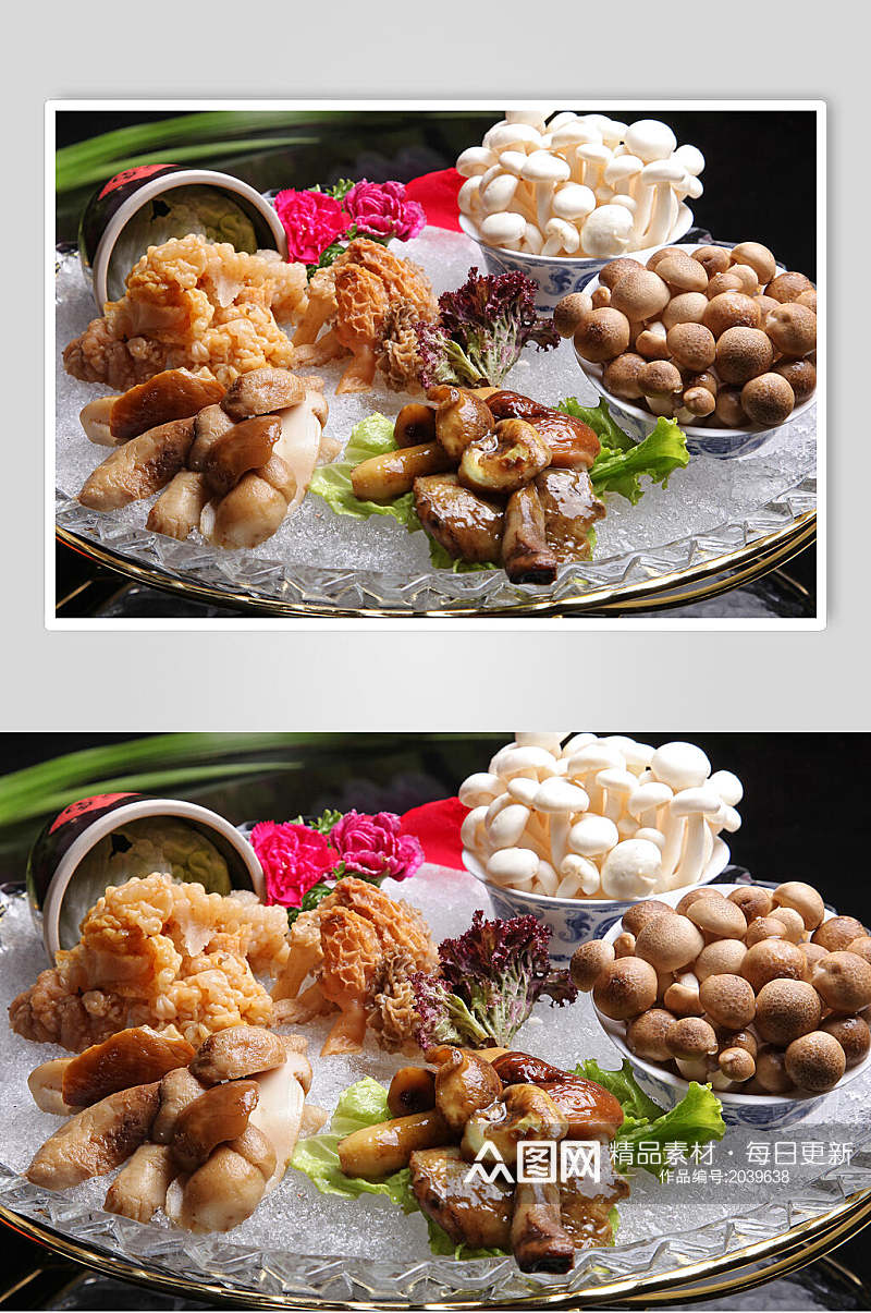 野生菌菇拼餐饮食物图片素材
