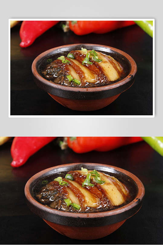 小碗蒸梅菜扣肉美食摄影图片
