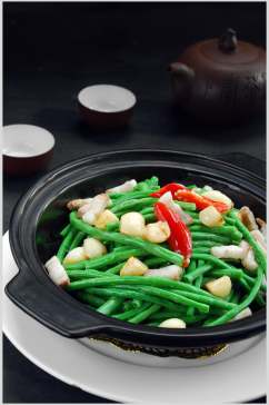 砂锅焗豇豆食品图片