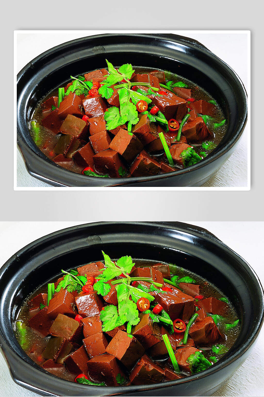 香菜鸭血钵食物摄影图片素材