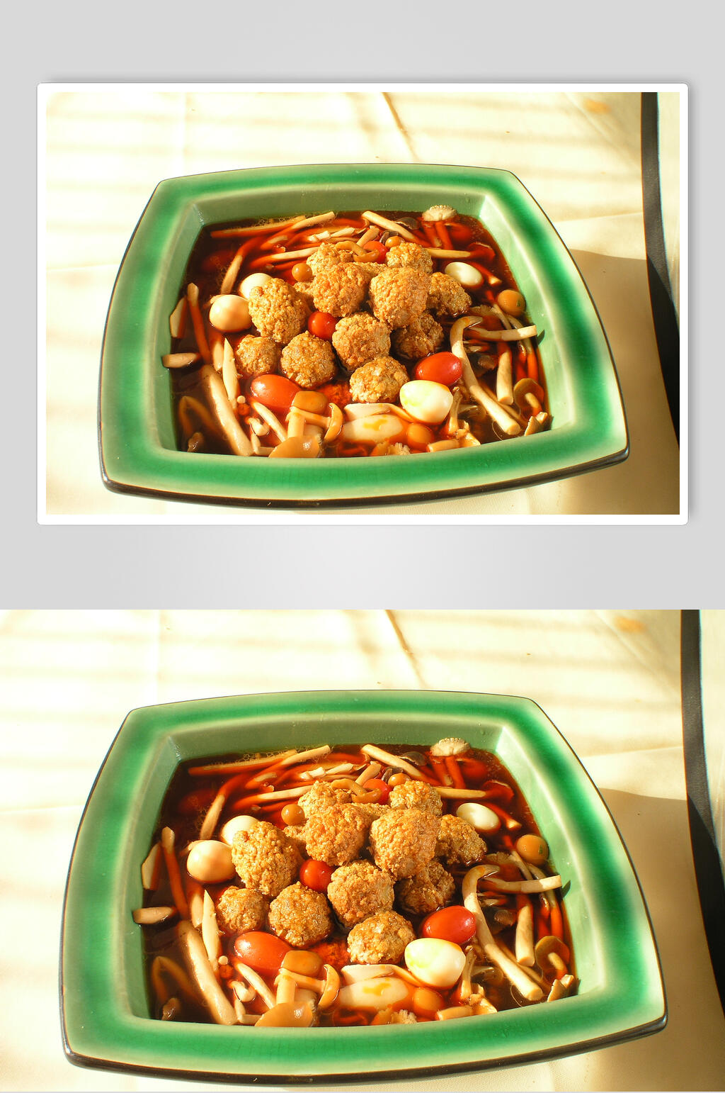 鸡骨丸子炖野菌食品高清图片素材