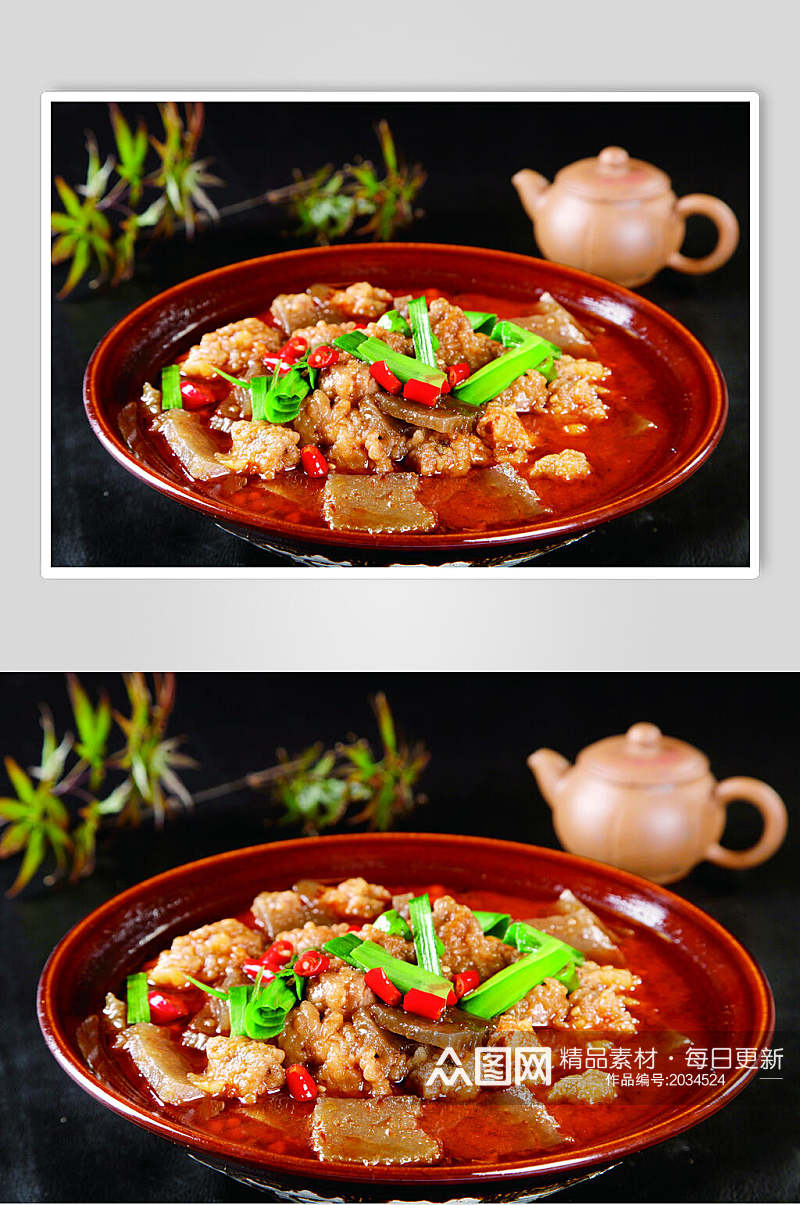 酥肉炖焖子美食摄影图片素材
