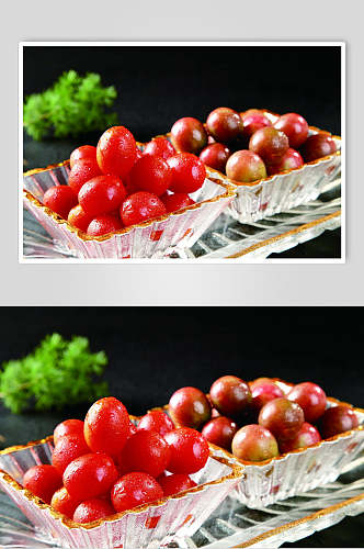 黑番茄双拼食物高清图片