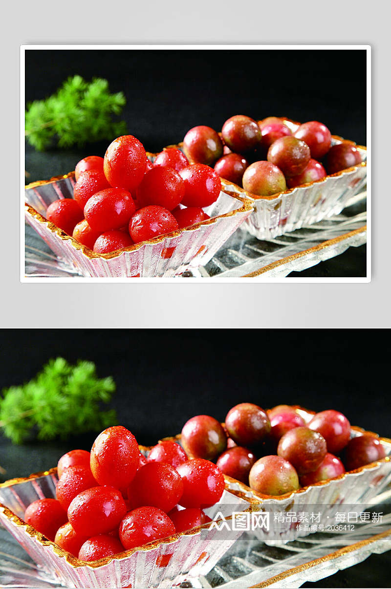 黑番茄双拼食物高清图片素材