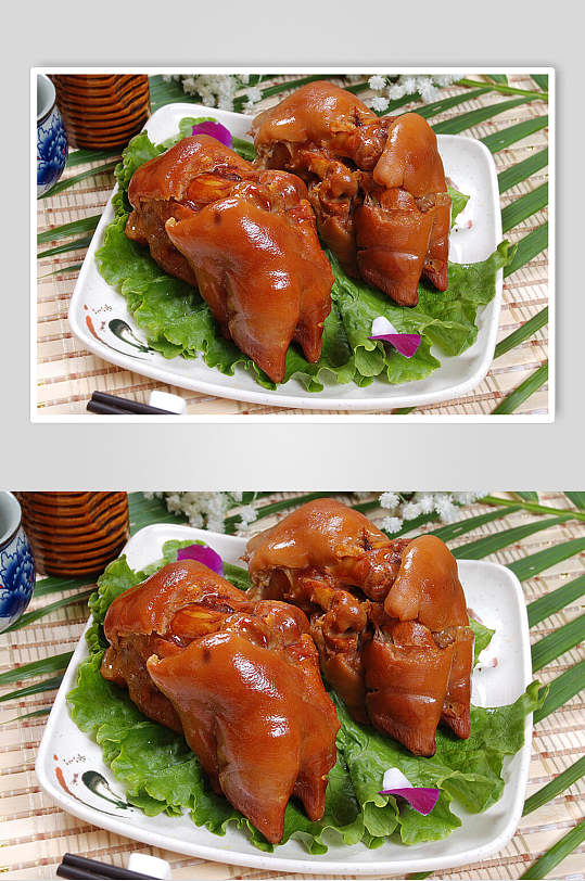 招牌酱香猪手美食摄影图片