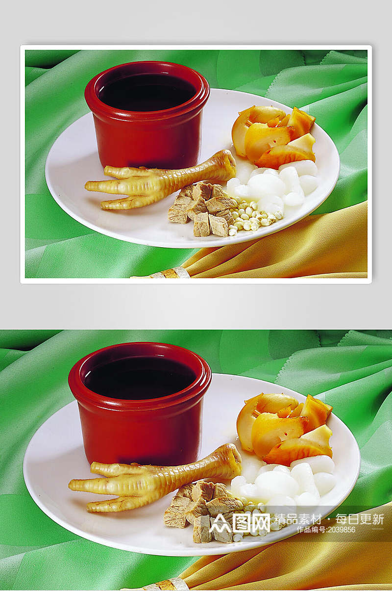 营养美味川贝海底椰炖响螺餐饮美食图片素材