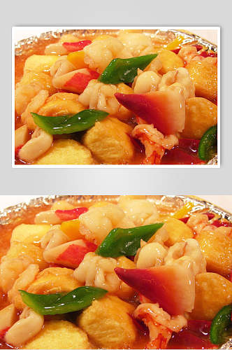 鲍汁海鲜豆腐食物图片