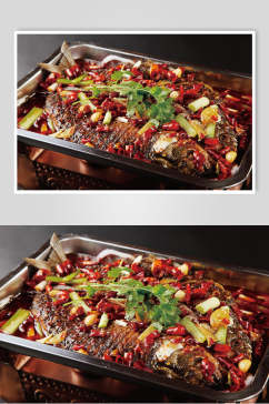 美味香辣烤鱼美食食品图片