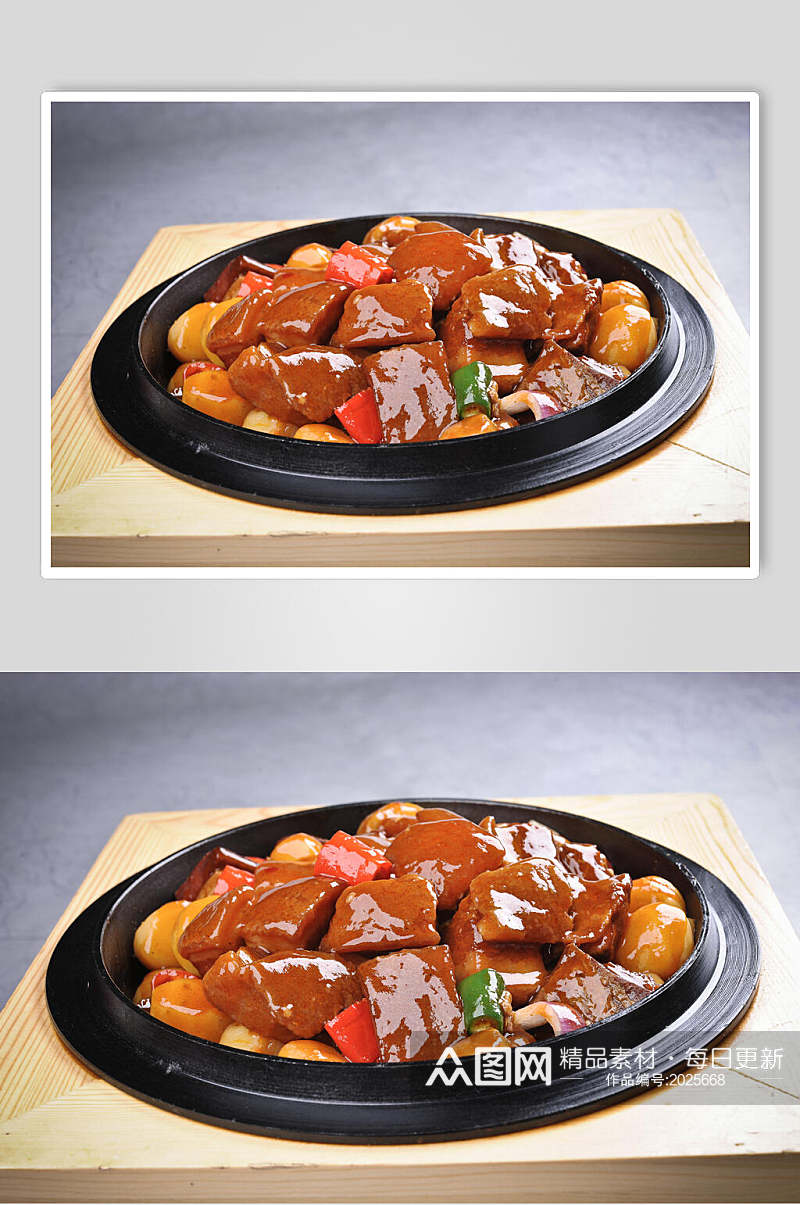 毛氏红烧肉焖板栗美食图片素材