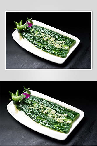 蒜泥黄瓜元份食品摄影图片