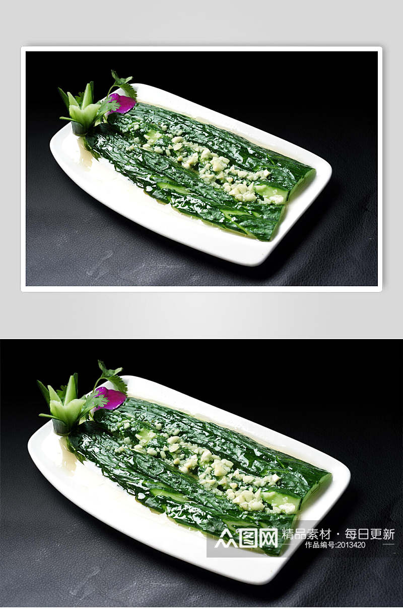 蒜泥黄瓜元份食品摄影图片素材