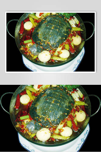 干锅甲鱼食品摄影图片