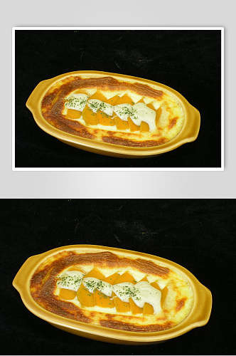 南瓜蛋酪通心粉食品摄影图片