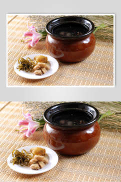 汤品带丝老鸭汤元份美食摄影图片