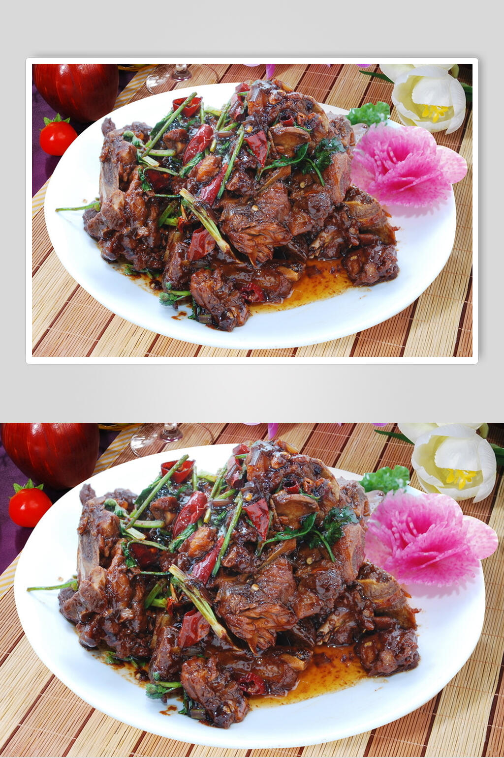农家风味炒骨美食摄影图片素材