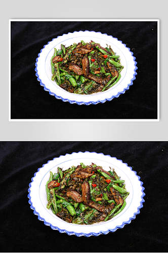 杭椒酸菜炒扣肉高清图片