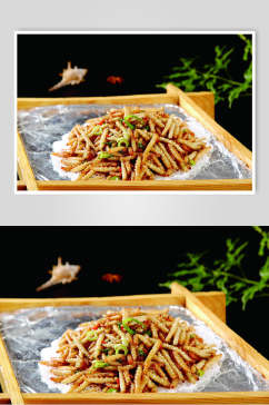干炸竹虫餐饮食物图片