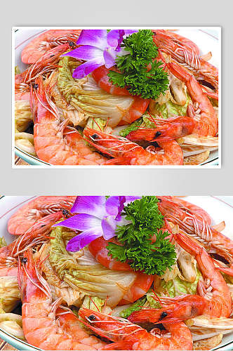 白菜炒明虾餐饮美食图片