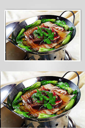 锅仔酸菜白肉食物图片