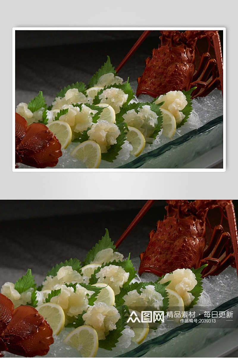 冰镇海鲜龙虾刺身食品图片素材