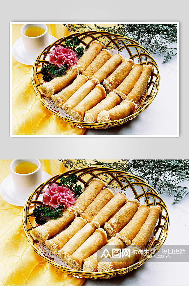芝麻香芋卷美食高清图片素材