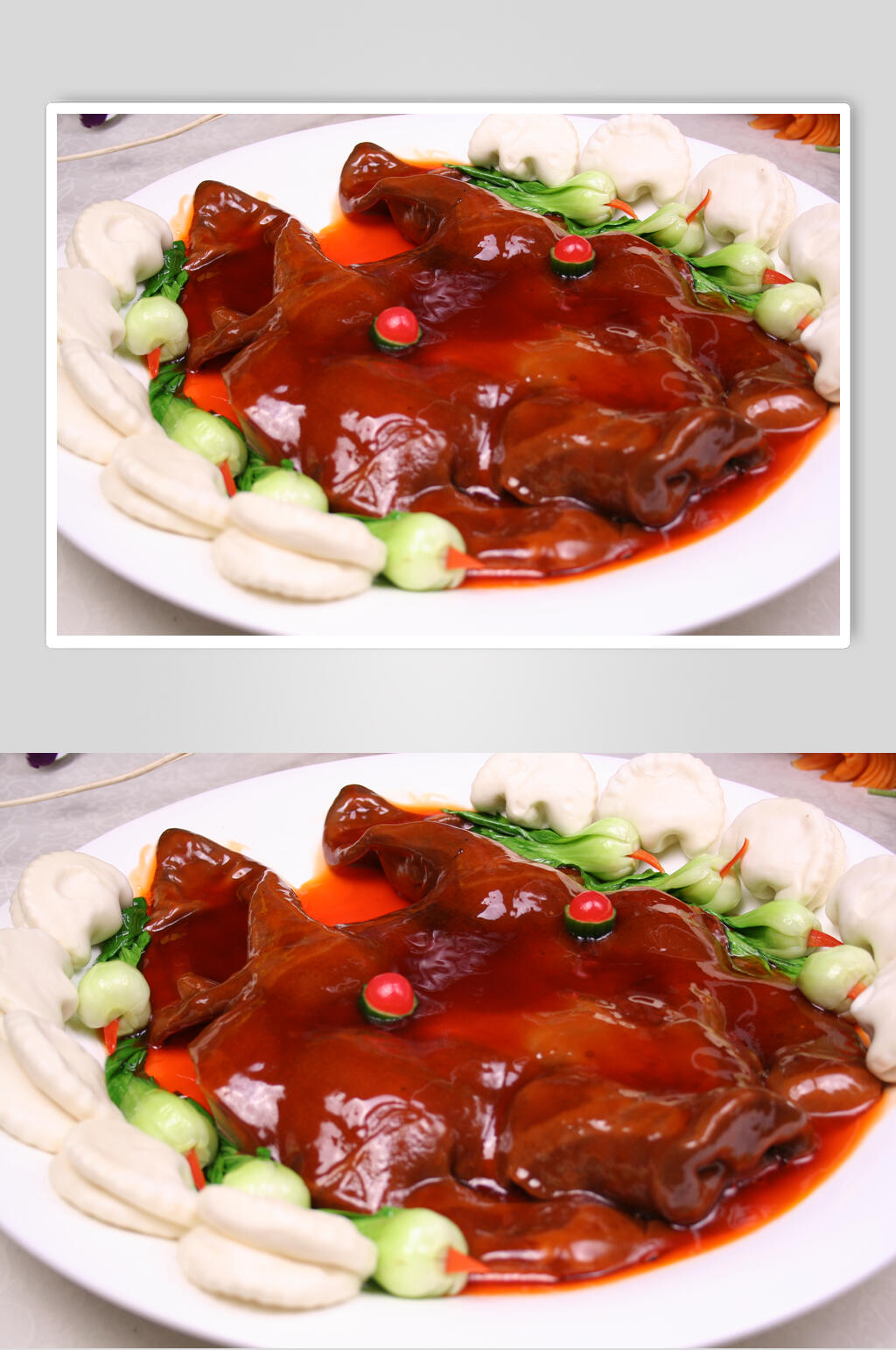 扒烧整猪脸食品图片素材