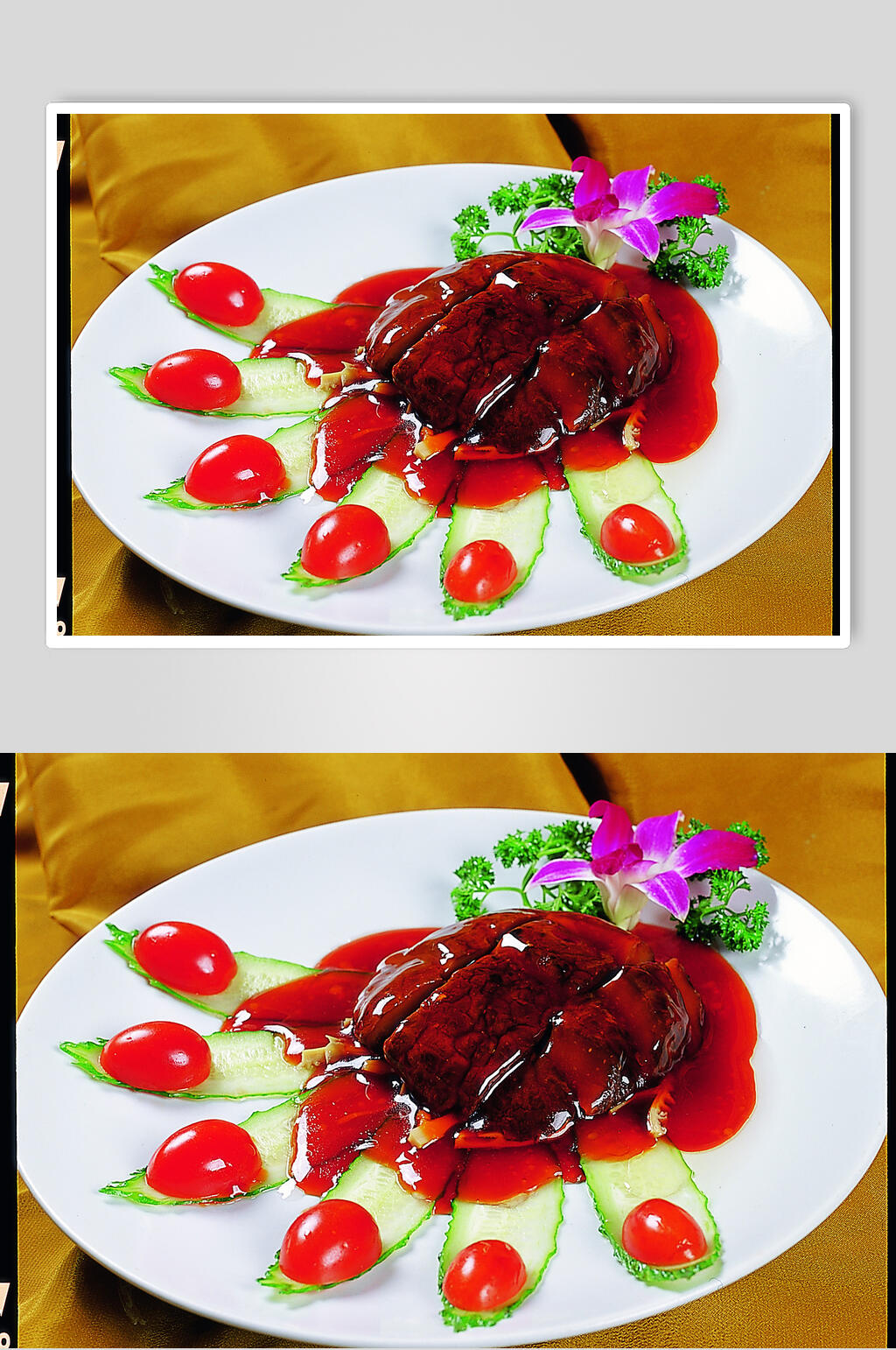 花菇海鲜扣美食食物摄影图片素材