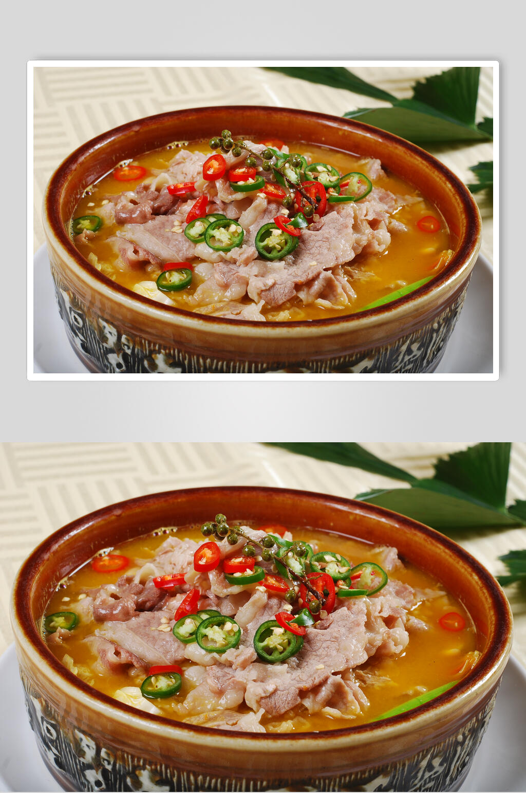 香辣美味酸汤煮肥牛美食图片素材