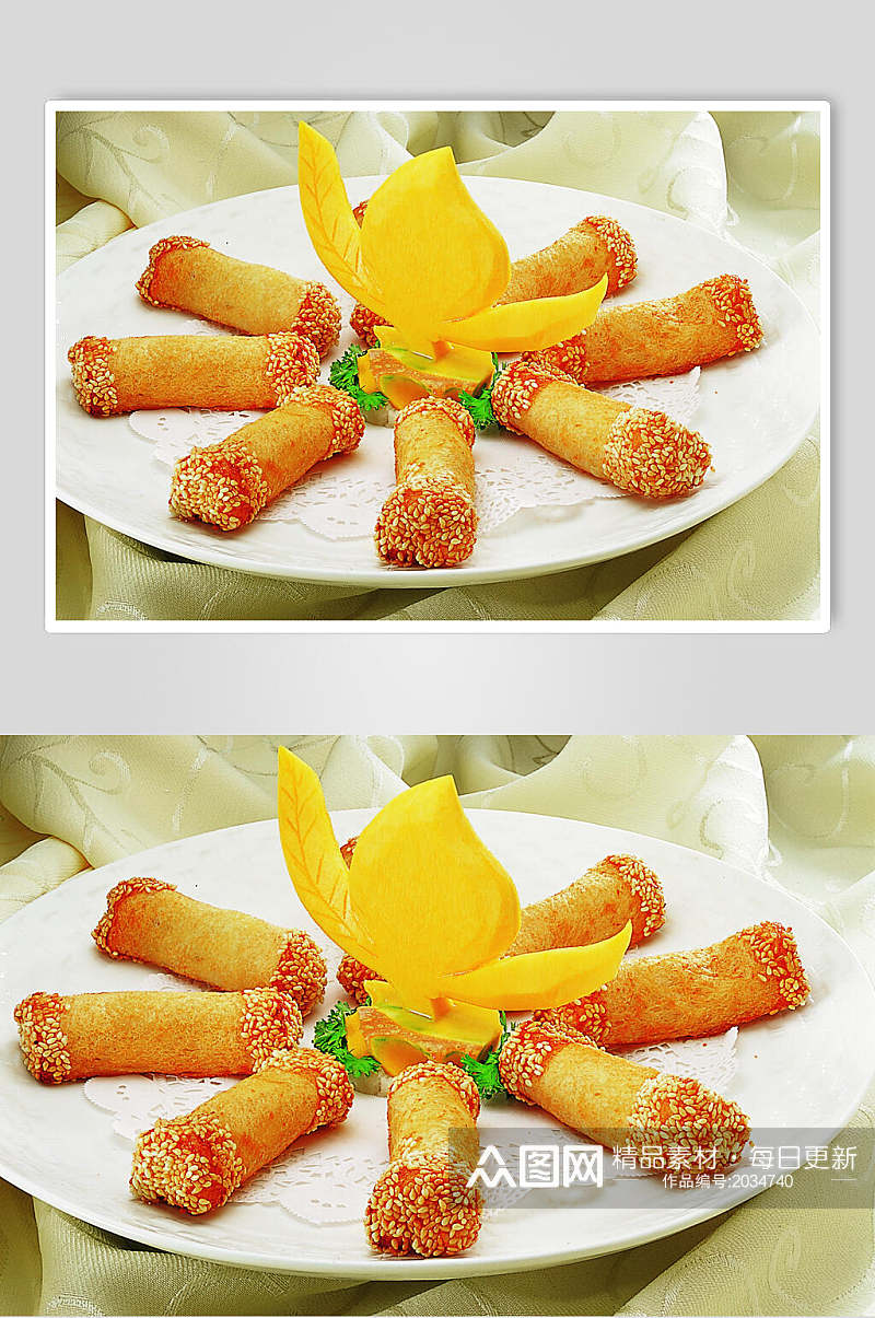 广式香芋卷餐饮食物图片素材