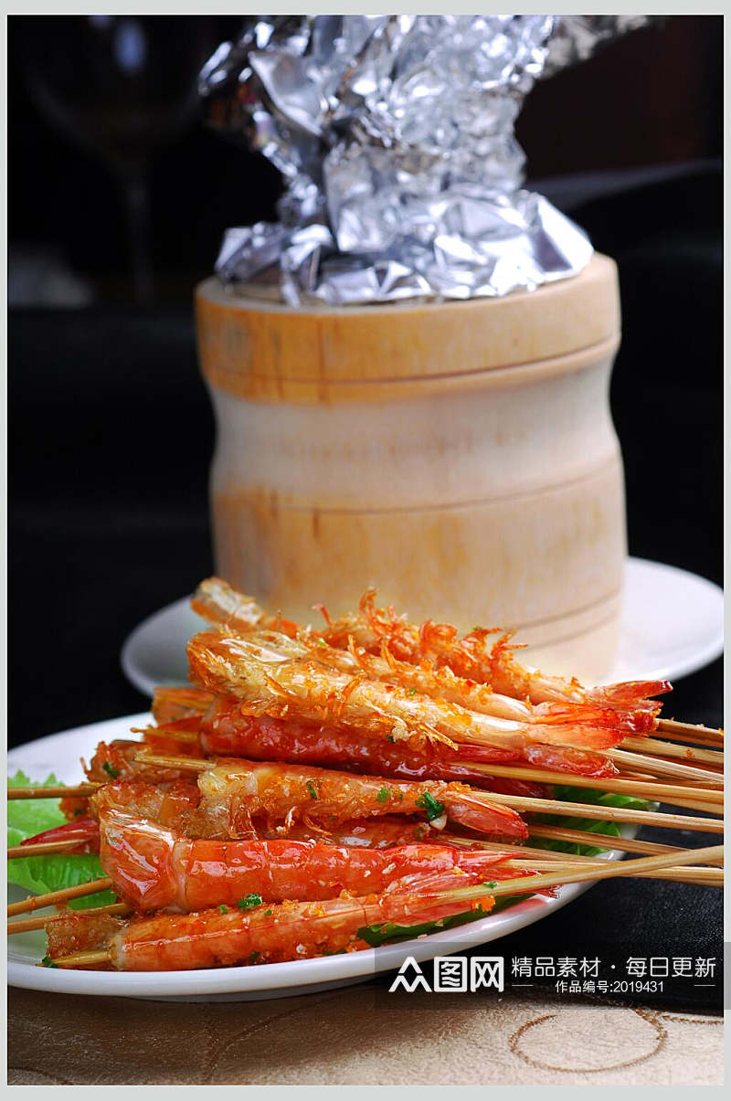 烧烤海鲜串串虾餐饮食品图片素材