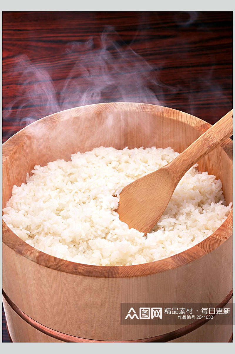木桶饭蒸米饭图片素材